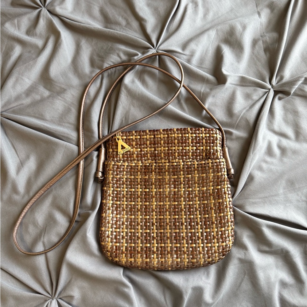 Brown Woven Crossbody Bag